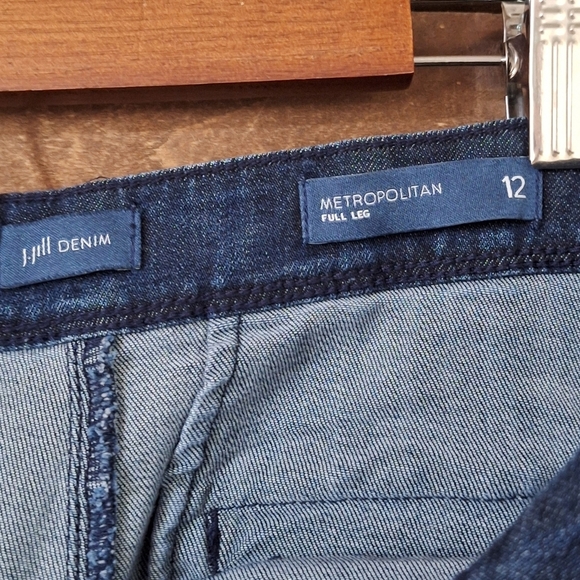 J.Jill Denim Metropolitan Full / Wide Leg Pants SZ 12 - Picture 8 of 9